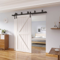 New Arrivals Zmabia White Minimalist Hung Save Space Front Entry wood Barn Door For Villa